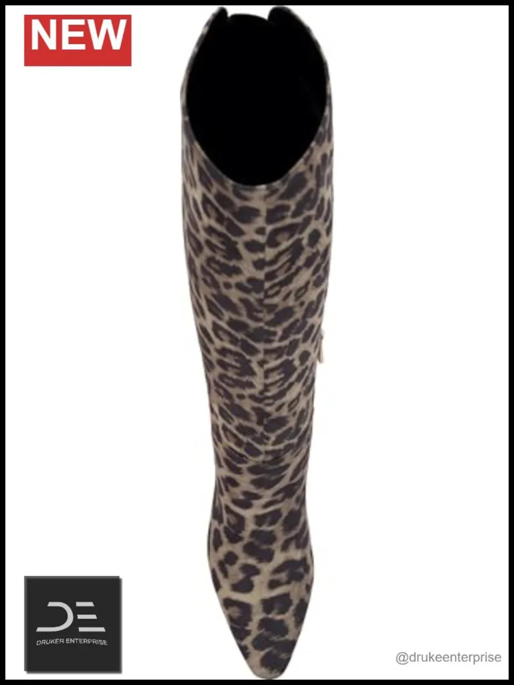 Faux Leather Over-the-Knee Boots Block Heel Zip Pointed Toe